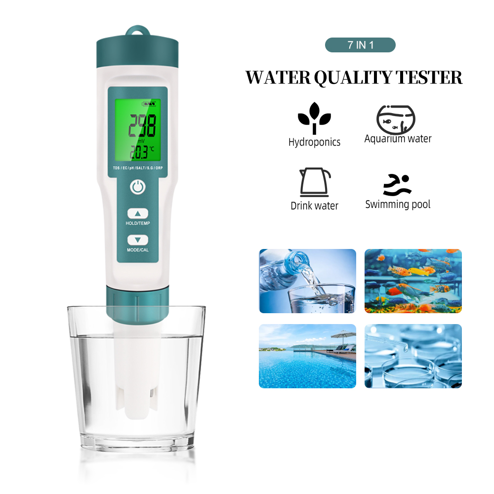 Ph Meter Digital Water Tester - 7-in-1 digitaler Wasserqualitätstester ORP PH TDS