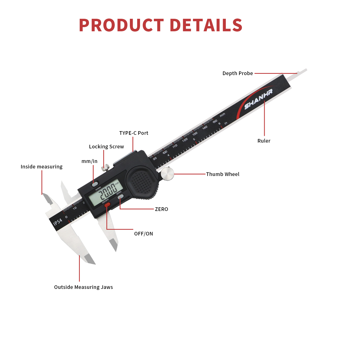 SHANHR Elektronischer Digitale – Digital Caliper 150Mm Stainless Steel Bewertung und Preis